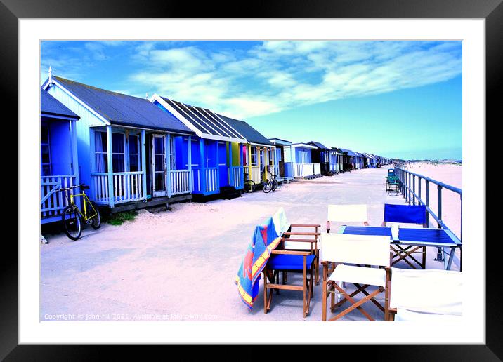 Promenade beach huts, Sandilands, Lincolnshire, UK. Framed Mounted Print by john hill