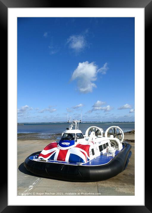 Hovercraft arriving in Ryde Isle of Wight Framed Mounted Print by Roger Mechan