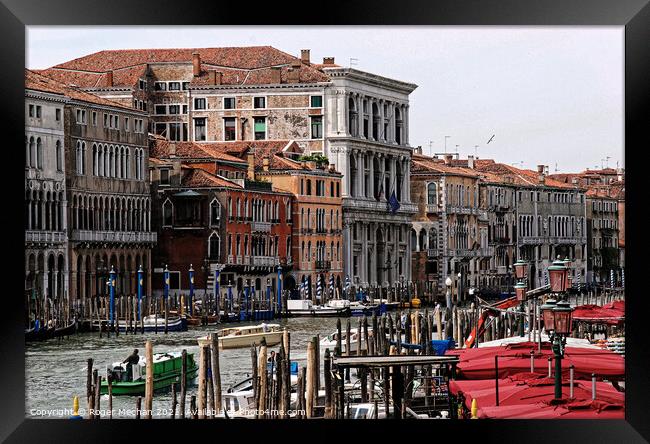 Venice's Enchanting Grand Canal Framed Print by Roger Mechan
