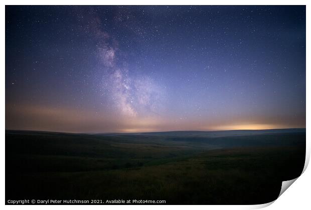 The Milky Way as seen over Exmoor National Park Print by Daryl Peter Hutchinson