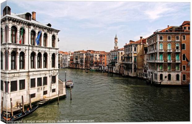 Serene Beauty of Venetian Waterfront Canvas Print by Roger Mechan