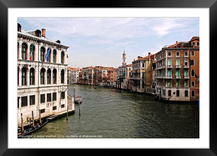 Serene Beauty of Venetian Waterfront Framed Mounted Print by Roger Mechan