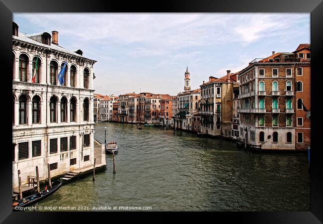 Serene Beauty of Venetian Waterfront Framed Print by Roger Mechan