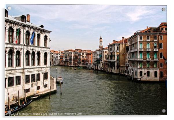 Serene Beauty of Venetian Waterfront Acrylic by Roger Mechan