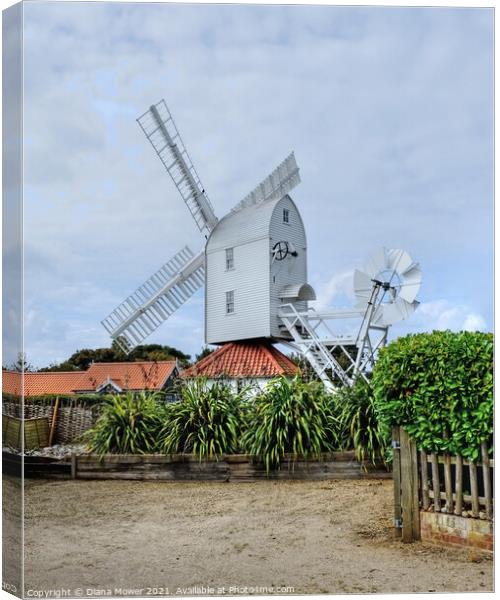 Thorpeness Windmill Suffolk Canvas Print by Diana Mower