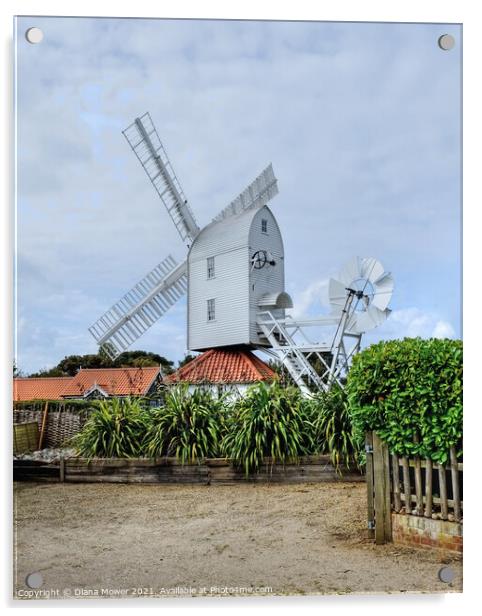 Thorpeness Windmill Suffolk Acrylic by Diana Mower