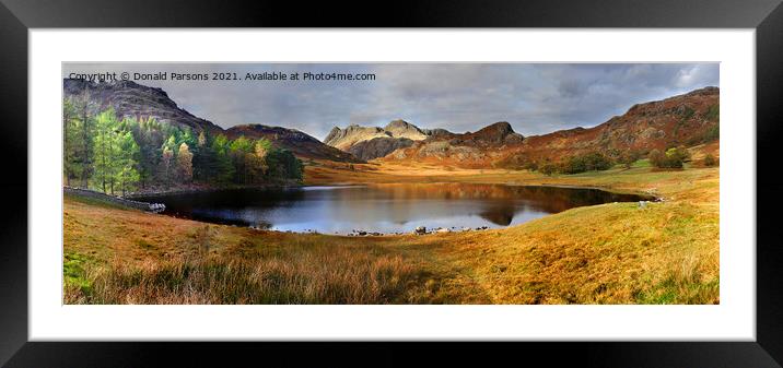 Blea Tarn Panorama Framed Mounted Print by Donald Parsons