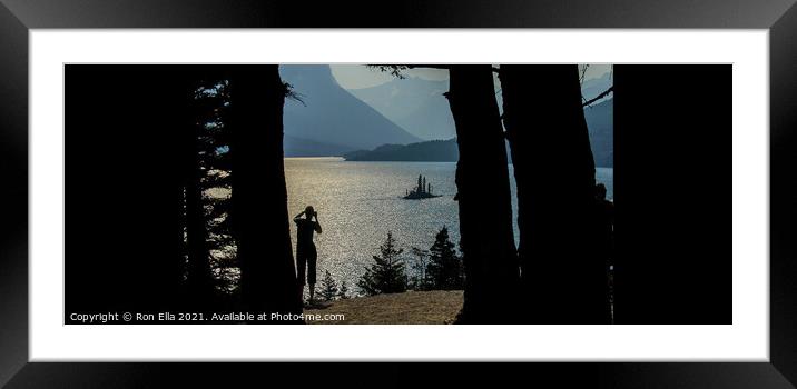 Serene Lake at Glacier National Park Framed Mounted Print by Ron Ella