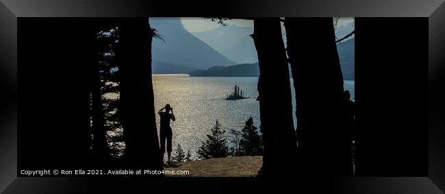 Serene Lake at Glacier National Park Framed Print by Ron Ella