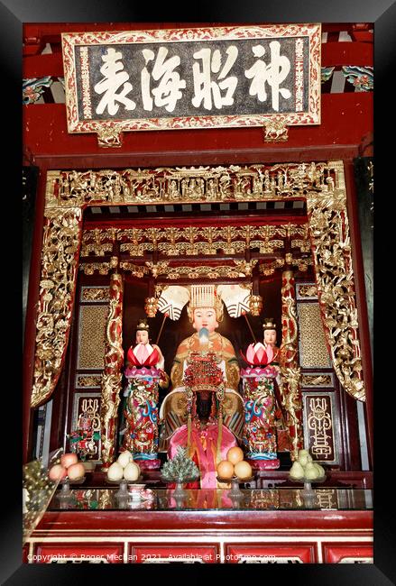 Exquisite Gilded Chinese Temple Altar Framed Print by Roger Mechan