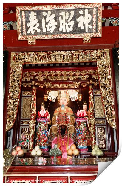 Exquisite Gilded Chinese Temple Altar Print by Roger Mechan