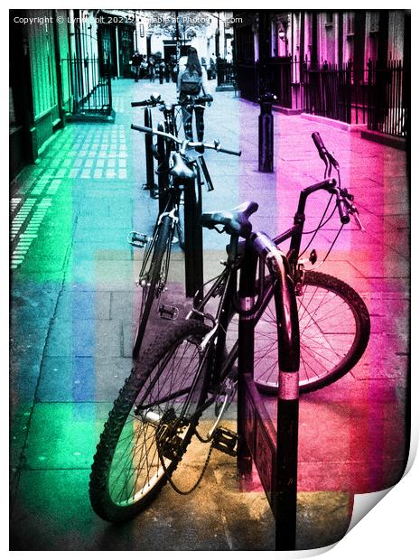 Bicycles Print by Lynn Bolt