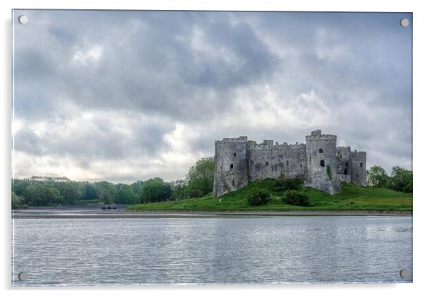 Carew Castle in Pembrokeshire, Wales Acrylic by Tracey Turner