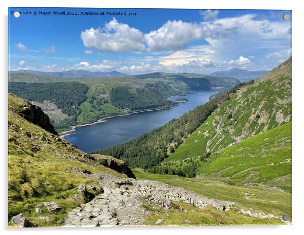 Thirlmere from Helvellyn Acrylic by Hazel Powell