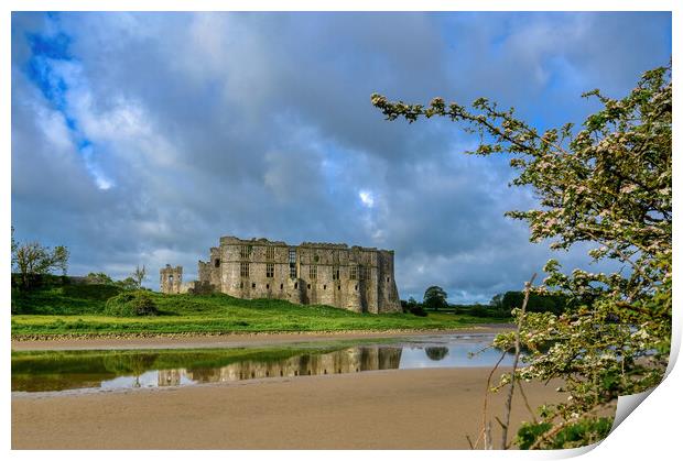 Carew Castle in Pembrokeshire, Wales Print by Tracey Turner