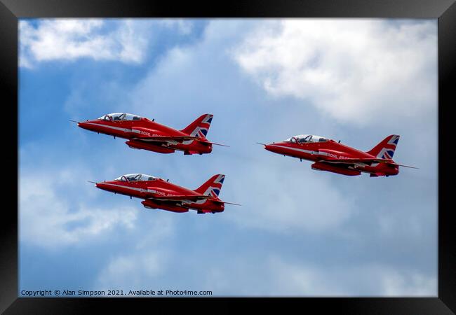 Red Arrows Framed Print by Alan Simpson