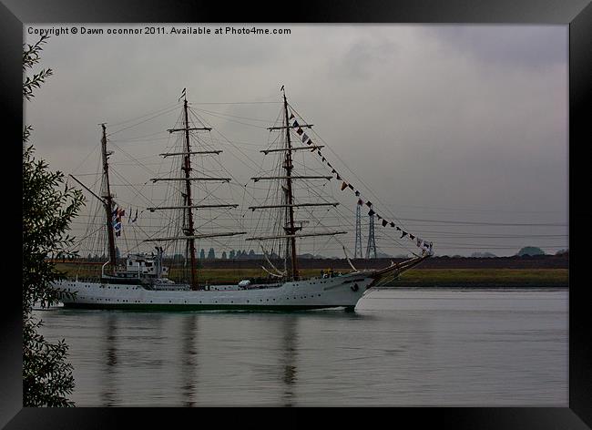 Gloria, Colombian Navy Ship 3 Framed Print by Dawn O'Connor