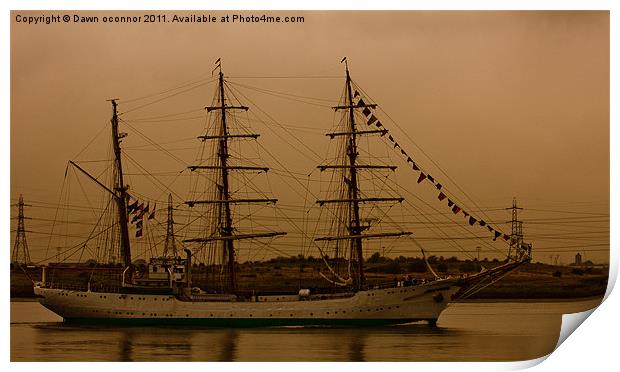 Gloria, Colombian Navy Ship 2 Print by Dawn O'Connor