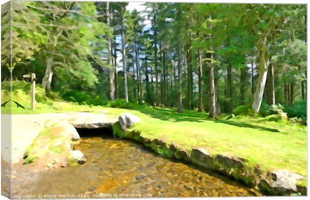 Serenity of Burrator Forest Canvas Print by Roger Mechan