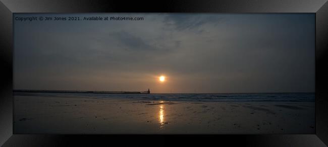 Sunrise over the North Sea at Blyth - Panorama Framed Print by Jim Jones