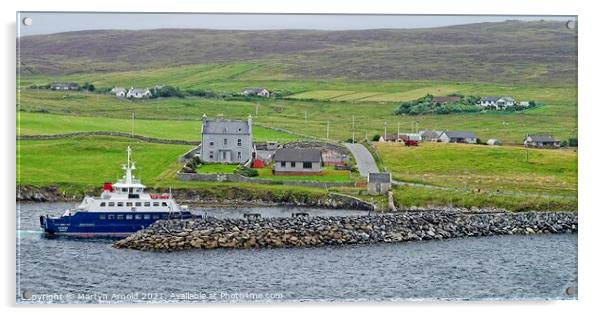 Lerwick Ferry Approaching Bressay, Shetland Island Acrylic by Martyn Arnold