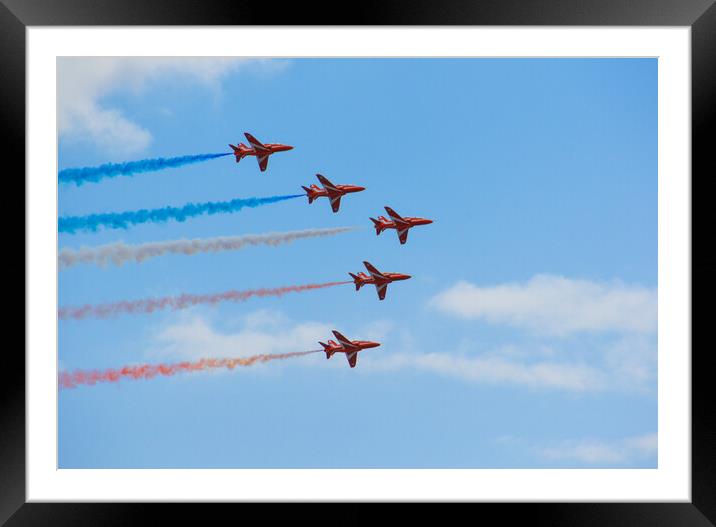 Red Arrows for Clacton's 150th Anniversary Celebra Framed Mounted Print by Paula Tracy