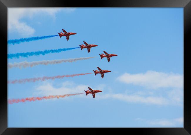 Red Arrows for Clacton's 150th Anniversary Celebra Framed Print by Paula Tracy