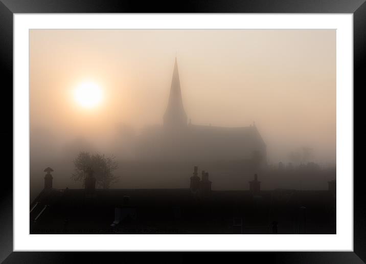Misty day at Penpont Dumfries Ga;;oway Framed Mounted Print by christian maltby
