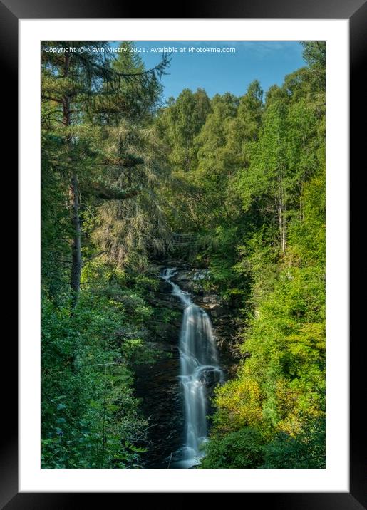 The Upper Falls of Moness, Aberfeldy, Perthshire Framed Mounted Print by Navin Mistry