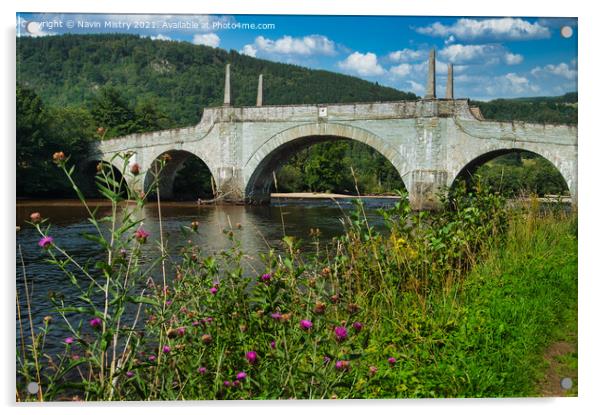 General Wade's Bridge, Aberfeldy, Perthshire  Acrylic by Navin Mistry