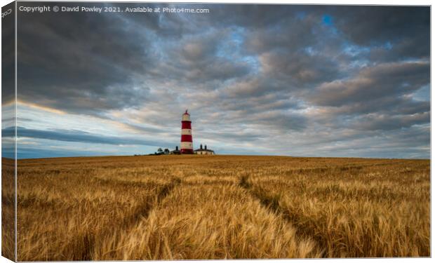 Clouds Over Happisburgh Lighthouse Canvas Print by David Powley