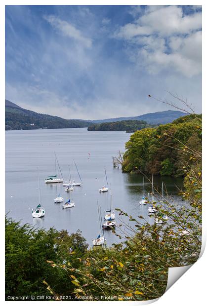 Majestic Views of Lake Windermere Print by Cliff Kinch