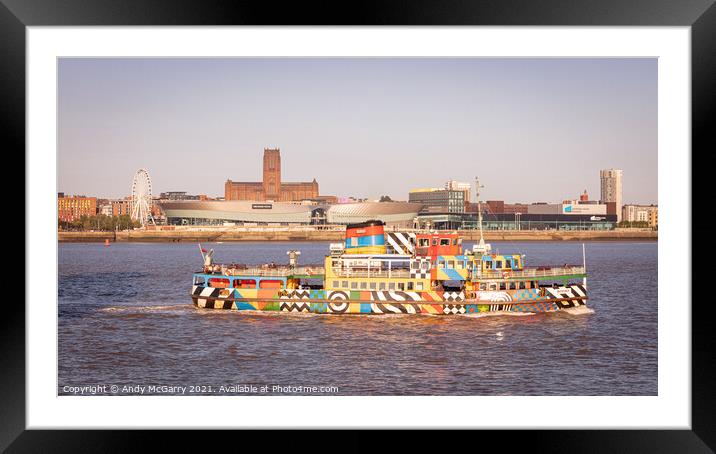 Mersey Ferry and Liverpool Cathedral Framed Mounted Print by Andy McGarry