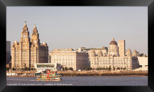 Mersey Ferry and the three Graces Framed Print by Andy McGarry