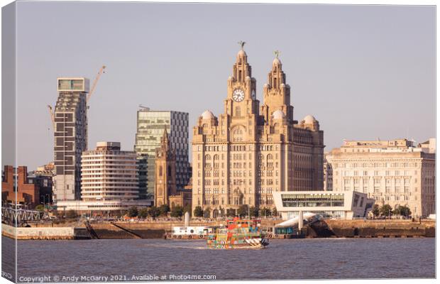 Mersey Ferry and Liverbuilding Canvas Print by Andy McGarry