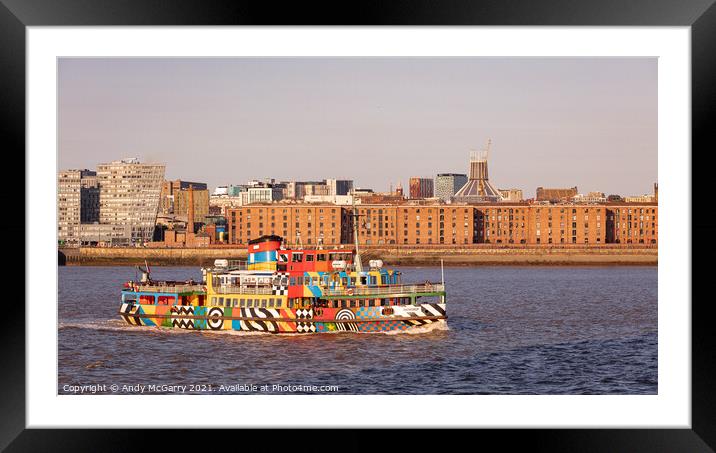 Mersey Ferry and Liverpool Catholic Cathedral Framed Mounted Print by Andy McGarry