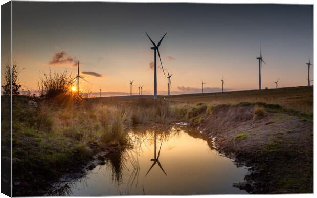 Mynydd y Betws Wind Farm Canvas Print by Leighton Collins