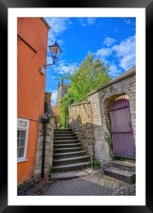 Church Steps in Dursley, Gloucestershire Framed Mounted Print by Tracey Turner