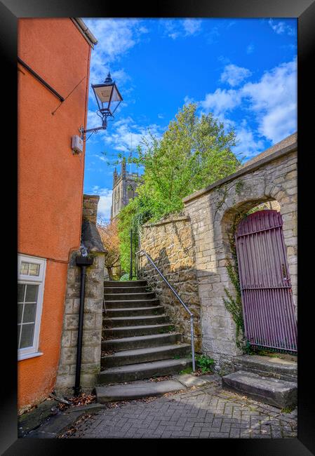 Church Steps in Dursley, Gloucestershire Framed Print by Tracey Turner