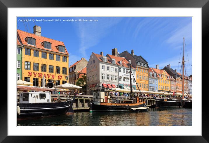 Nyhavn Waterfront Copenhagen Denmark Framed Mounted Print by Pearl Bucknall