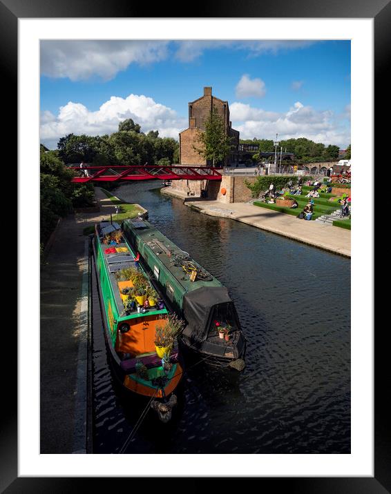 Regents Canal Boats Framed Mounted Print by Clive Eariss