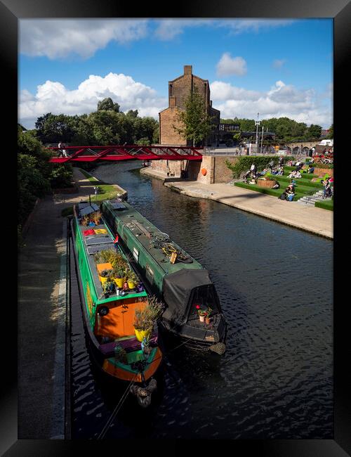 Regents Canal Boats Framed Print by Clive Eariss