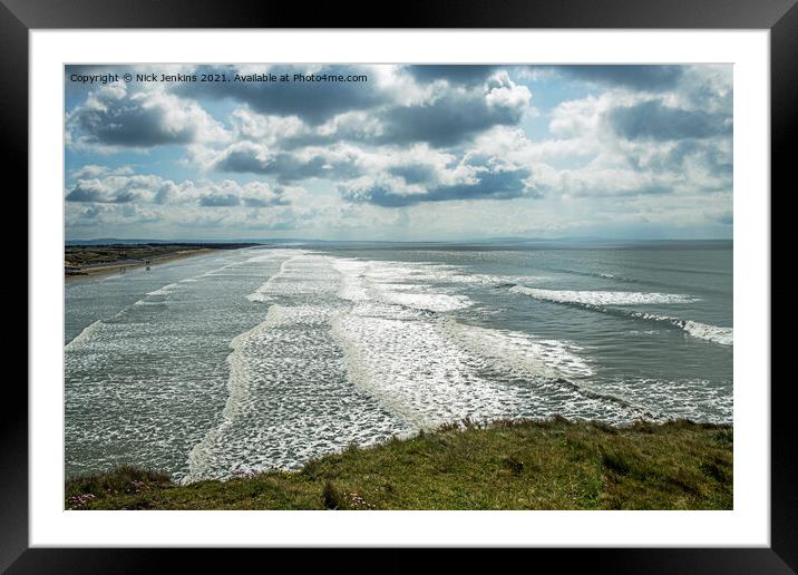 Looking East across Pendine Sands Carmarthenshire Framed Mounted Print by Nick Jenkins