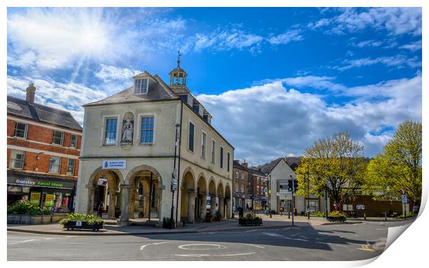 Sunrays on Dursley Town Hall and Market Place, Glo Print by Tracey Turner