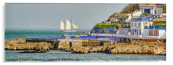 Irene Of Bridgewater Off Brixham  Acrylic by Peter F Hunt