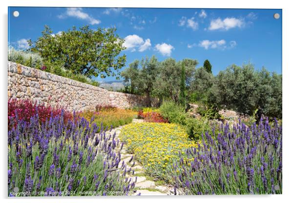 Beautiful flower garden Spain Acrylic by Giles Rocholl