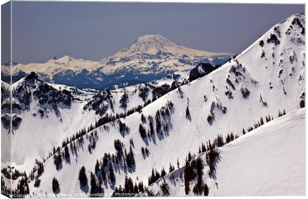 Snowy Mount Saint Adams and Ridge Lines Canvas Print by William Perry