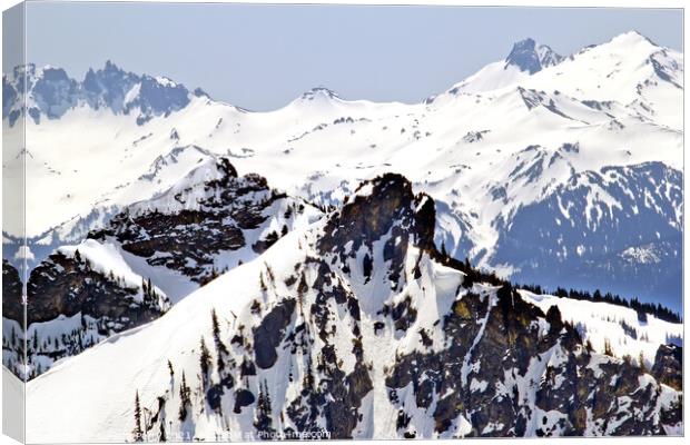 Snowy Ridge Lines Crystal Mountain Canvas Print by William Perry
