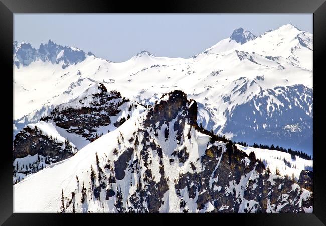Snowy Ridge Lines Crystal Mountain Framed Print by William Perry