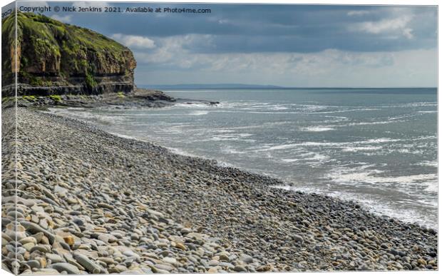 Amroth Beach Pembrokeshire - the East End Canvas Print by Nick Jenkins